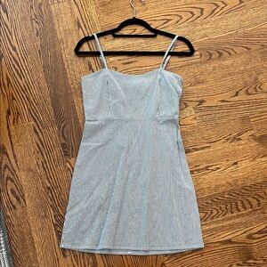 Brandy Melville Blue and White Striped Mini Dress